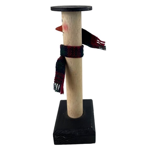 Vintage Handmade Wooden Painted Snowman Folk Art Country Christmas Decor 5.5" - Picture 3 of 8